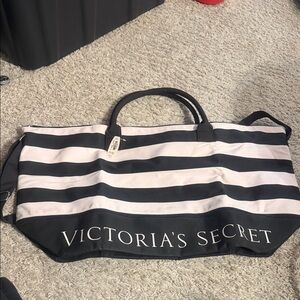 Victoria's Secret Black and White Striped Tote
